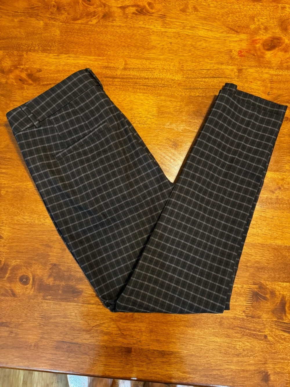 Tailored Black Plaid Dress Pants